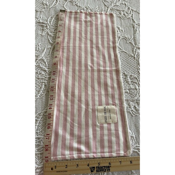 Paris Hilton Monica + Andy Burp Cloth 100% Organic Cotton Pink / White Stripe - Picture 5 of 10